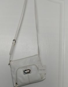 Nine West leather purse with silver tone accents